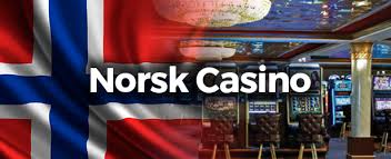 Norsk casino, norsk flagga och spelautomater